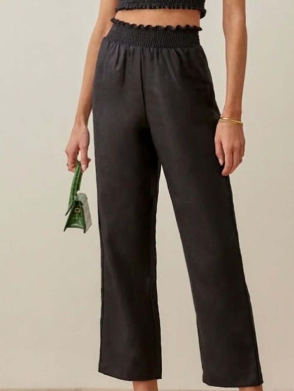 Reformation Black Wide Leg Pants
